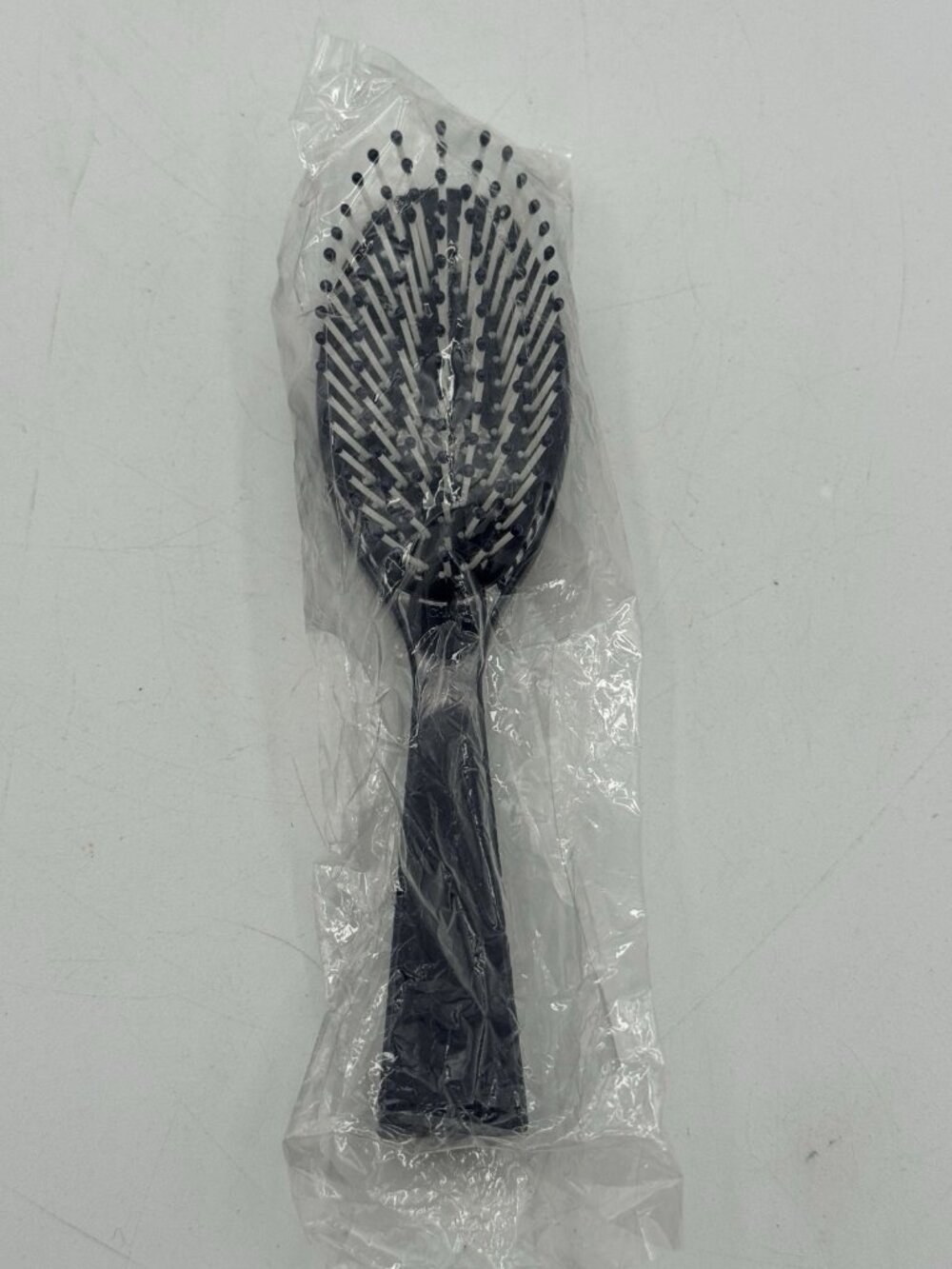 NOS Vtg Estee Lauder Ball Tipped Small Travel Purse Navy Plastic Hair Brush NEW